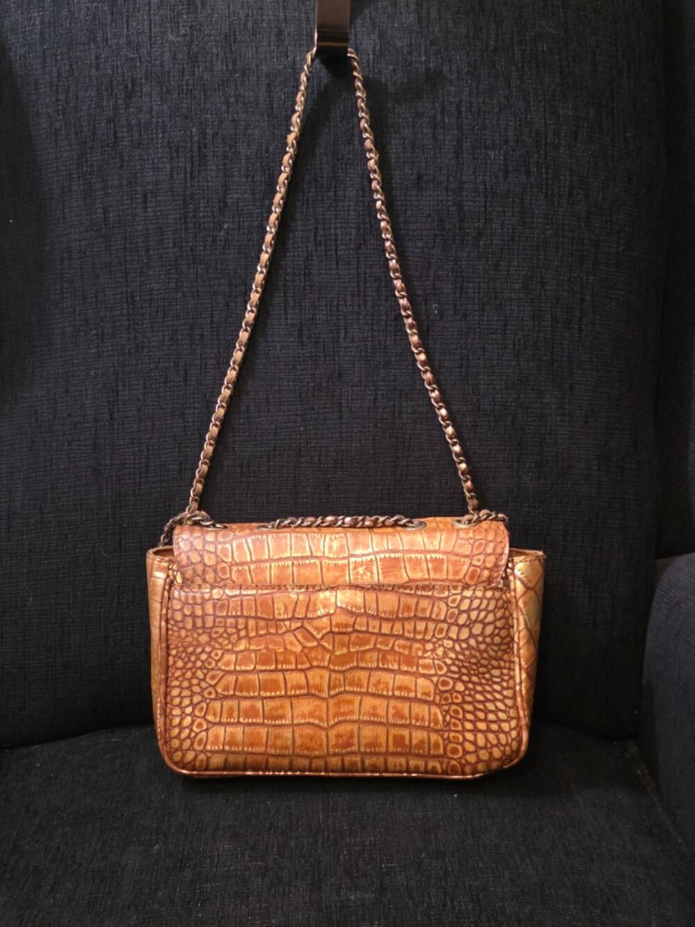 Patricia Nash Lorenza Metallic Gold Tan Brown Leather Bag - Picture 3 of 8